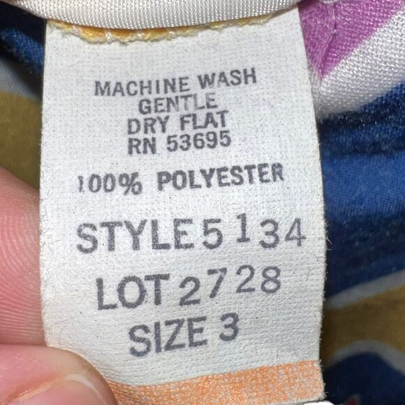 70s JR Dressworks Chevron Stripe Sundress Sweetheart Navy Multi Color Boho - Picture 8 of 11